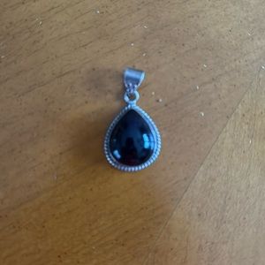 Dark dark purple set in sterling silver pendant